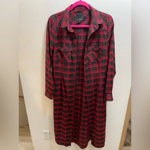 Rise of Dawn Plaid Button-up Maxi Dress - Picture 3 of 5